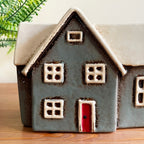 Ceramic Grey Cottage House Plant Pot