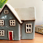 Ceramic Grey Cottage House Plant Pot