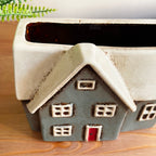 Ceramic Grey Cottage House Plant Pot