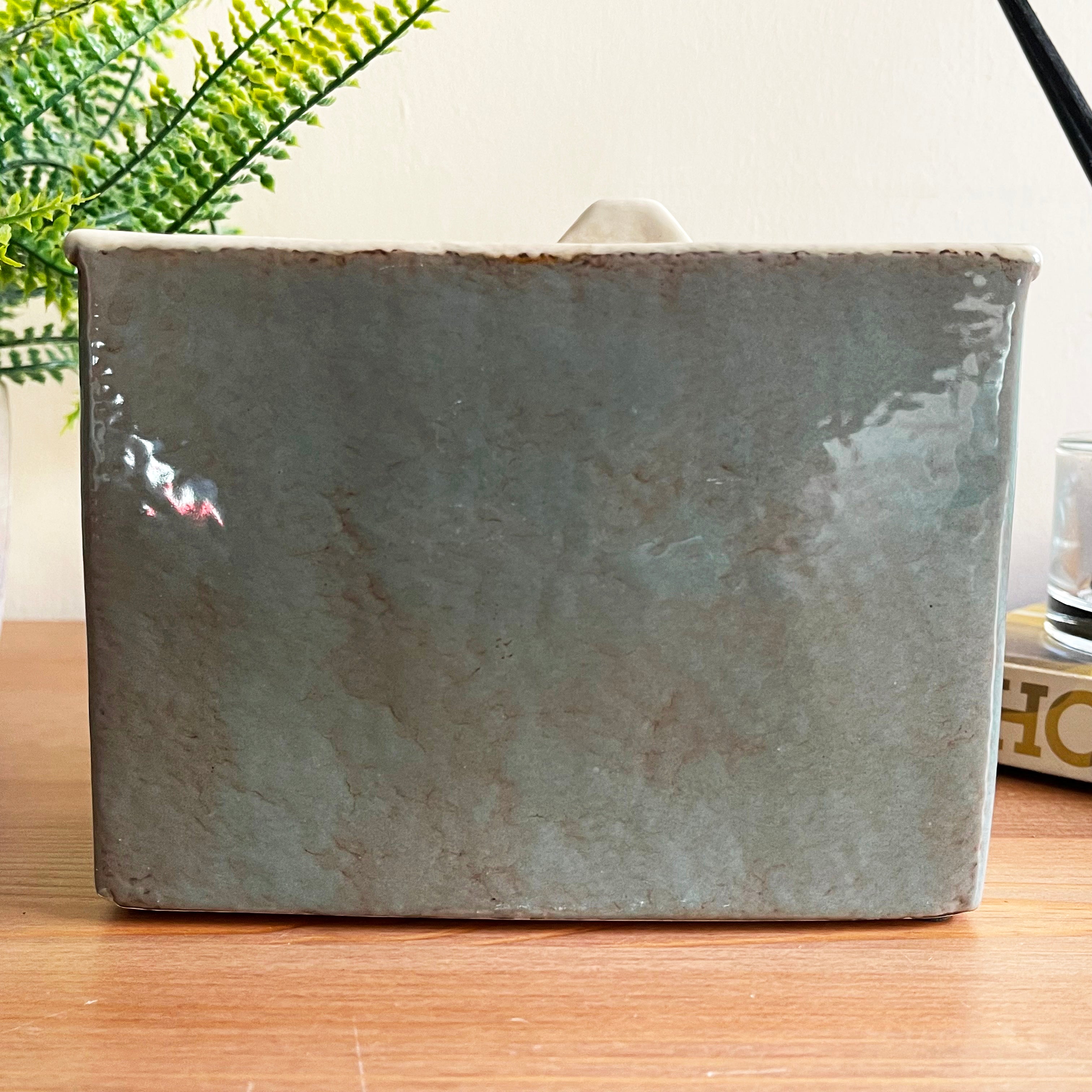 Ceramic Grey Cottage House Plant Pot