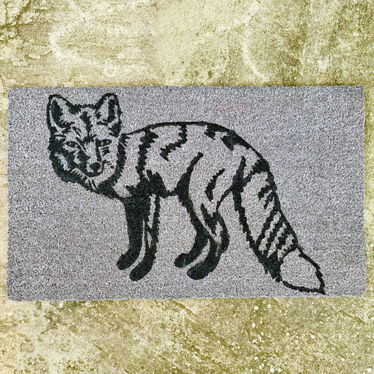 Large Grey Fox Coir Door Mat