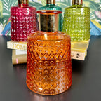 Jewel Glass Coloured Vases Set Of 4
