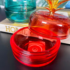 Orange Glass Pineapple Trinket Pot