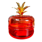 Orange Glass Pineapple Trinket Pot