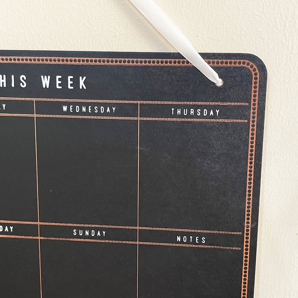 Wall Hanging Chalkboard Weekly Planner 28cm