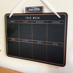 Wall Hanging Chalkboard Weekly Planner 28cm