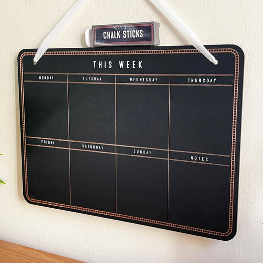 Wall Hanging Chalkboard Weekly Planner 28cm