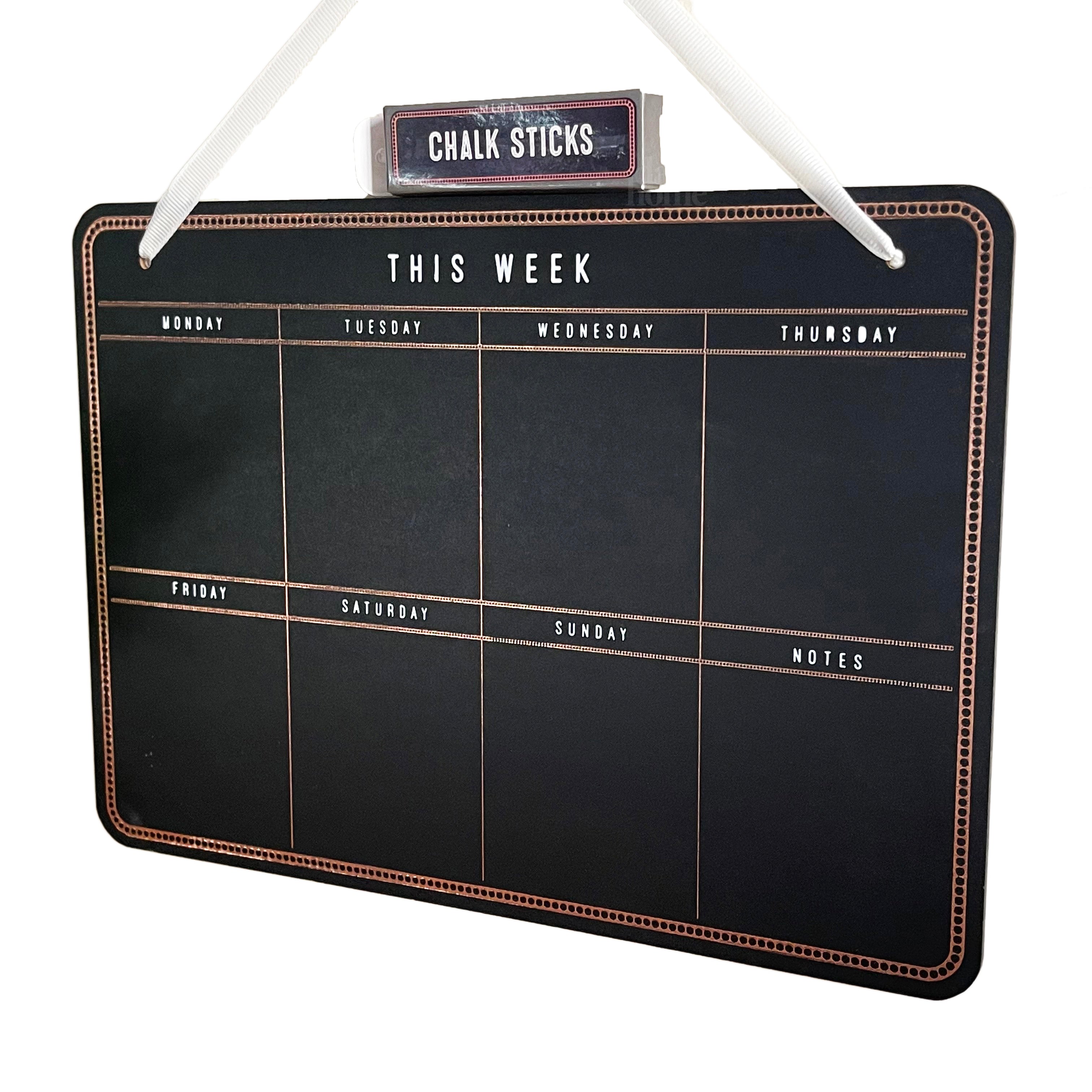 Wall Hanging Chalkboard Weekly Planner 28cm