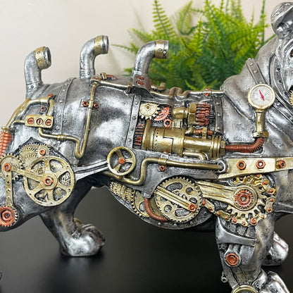 Steampunk-Ornament mit englischer Bulldogge