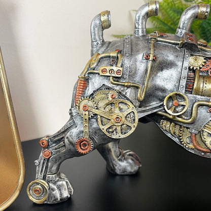 Steampunk-Ornament mit englischer Bulldogge