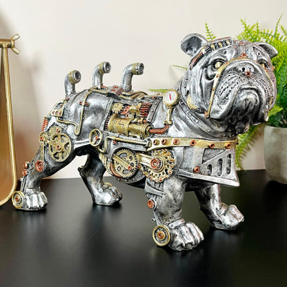 Steampunk-Ornament mit englischer Bulldogge