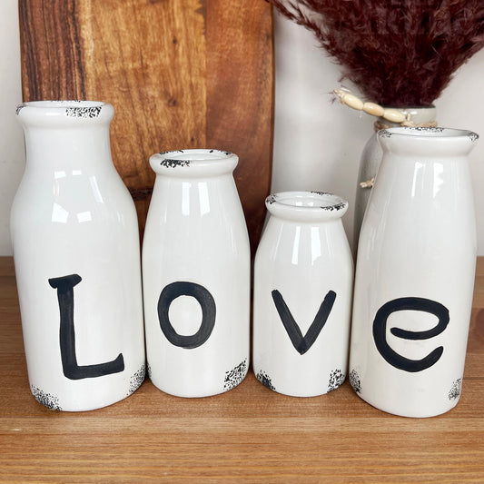 Love Bottle Bud Vase Set Of 4