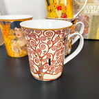 Set mit 4 Tassen aus feinem Porzellan, Gustav Klimt-Kunst, in Geschenkbox