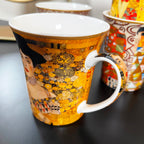 Set mit 4 Tassen aus feinem Porzellan, Gustav Klimt-Kunst, in Geschenkbox