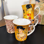 Set mit 4 Tassen aus feinem Porzellan, Gustav Klimt-Kunst, in Geschenkbox