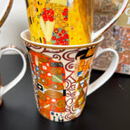 Set mit 4 Tassen aus feinem Porzellan, Gustav Klimt-Kunst, in Geschenkbox