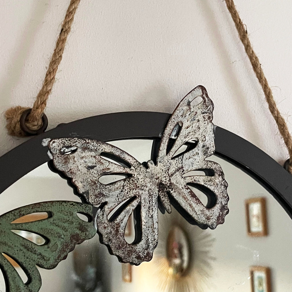 Vintage Hanging Butterfly Mirror
