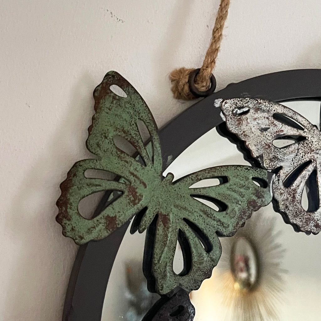 Vintage Hanging Butterfly Mirror