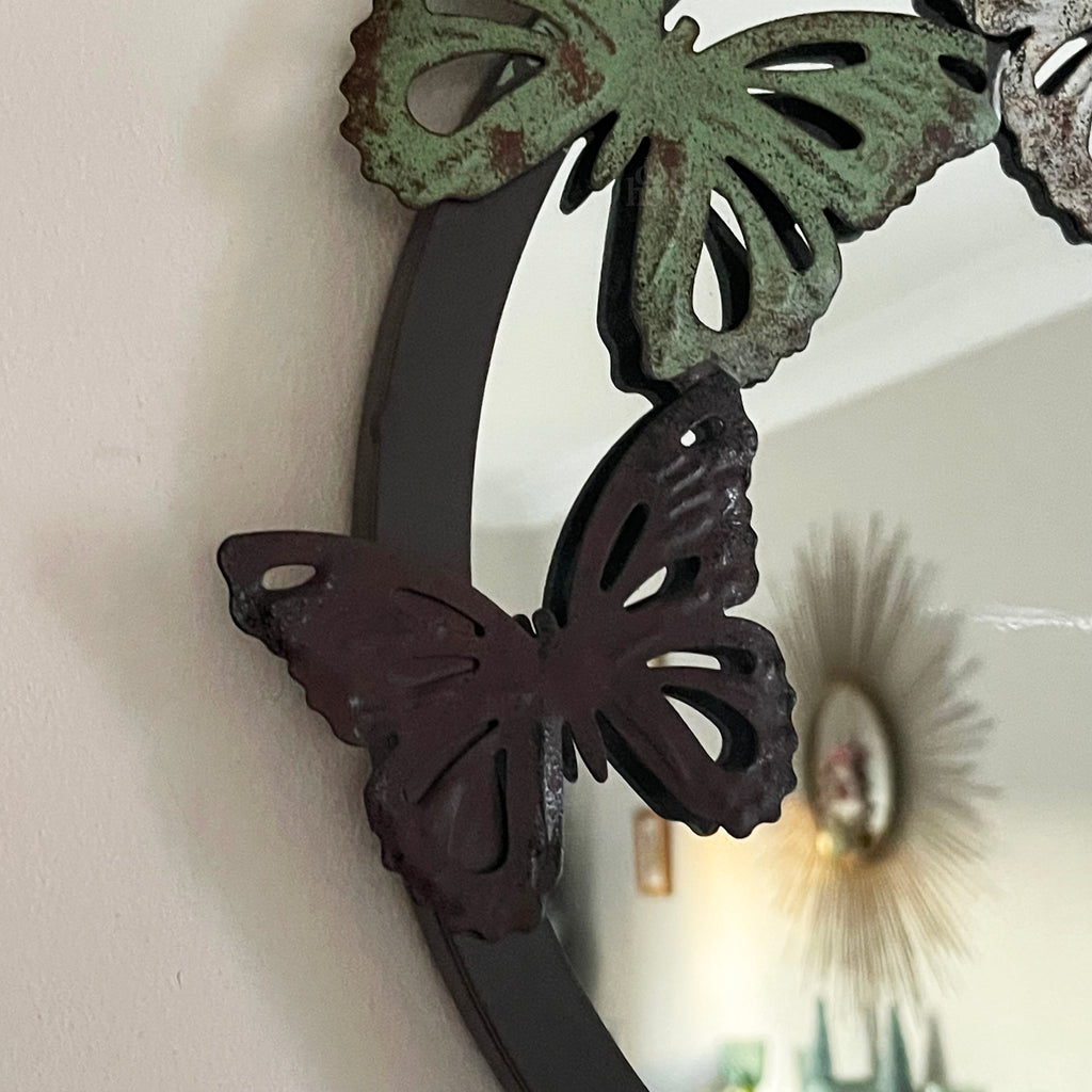 Vintage Hanging Butterfly Mirror