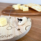 Wood Cheese Board With Mouse Wire Cutter