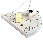 Wood Cheese Board With Mouse Wire Cutter