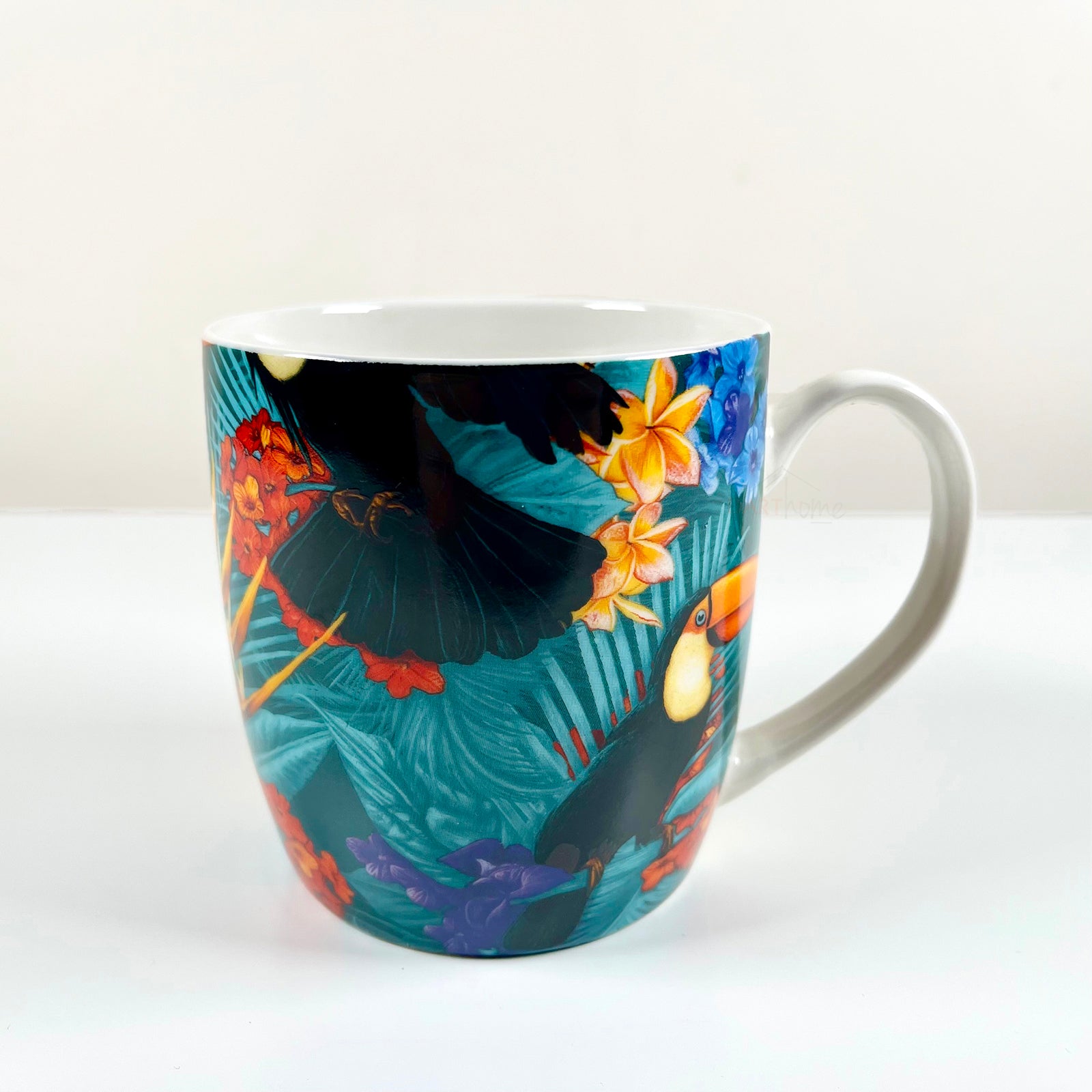 Set mit 2 blauen Tukan-Keramikbechern
