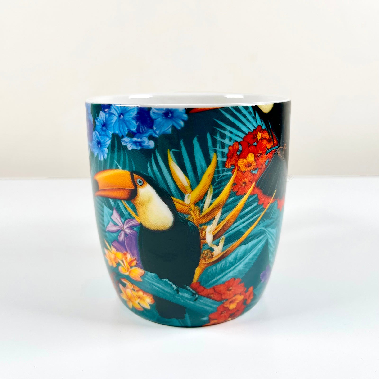 Set mit 2 blauen Tukan-Keramikbechern