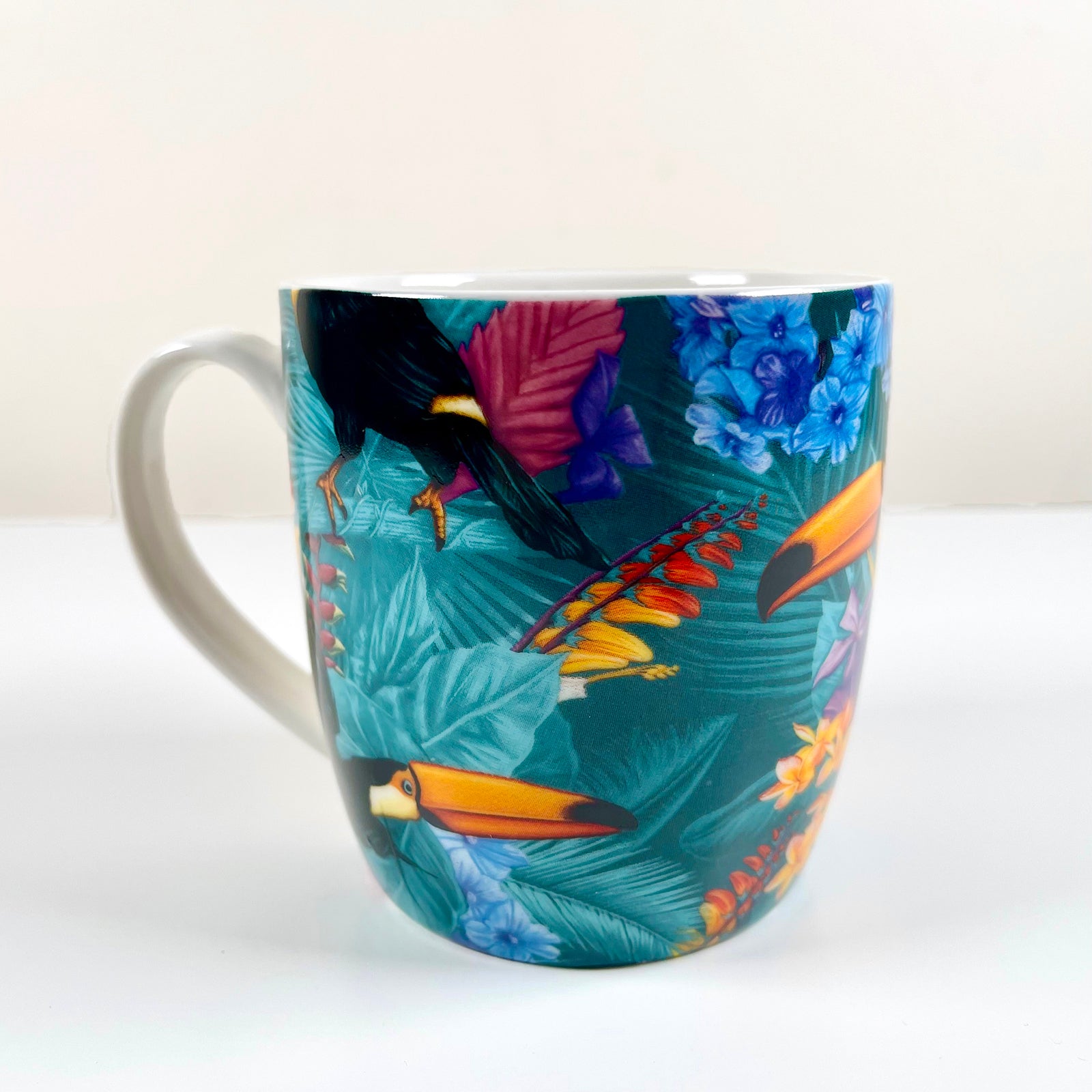 Set mit 2 blauen Tukan-Keramikbechern