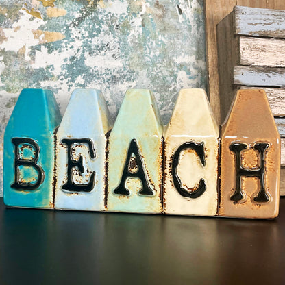 Ceramic Beach Hut Bud Vase