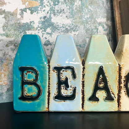 Ceramic Beach Hut Bud Vase