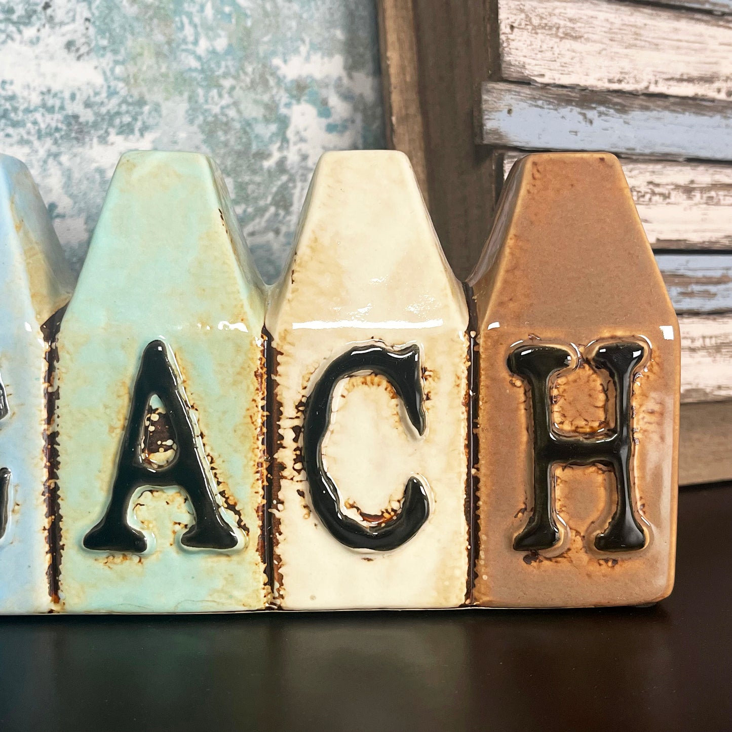 Ceramic Beach Hut Bud Vase