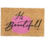 Abstract Hi Beautiful Script Door Mat