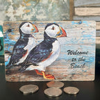 Rustic Puffin Trinket Box