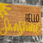 Kokosfaser-Fußmatte mit Hello Sunshine-Schriftzug