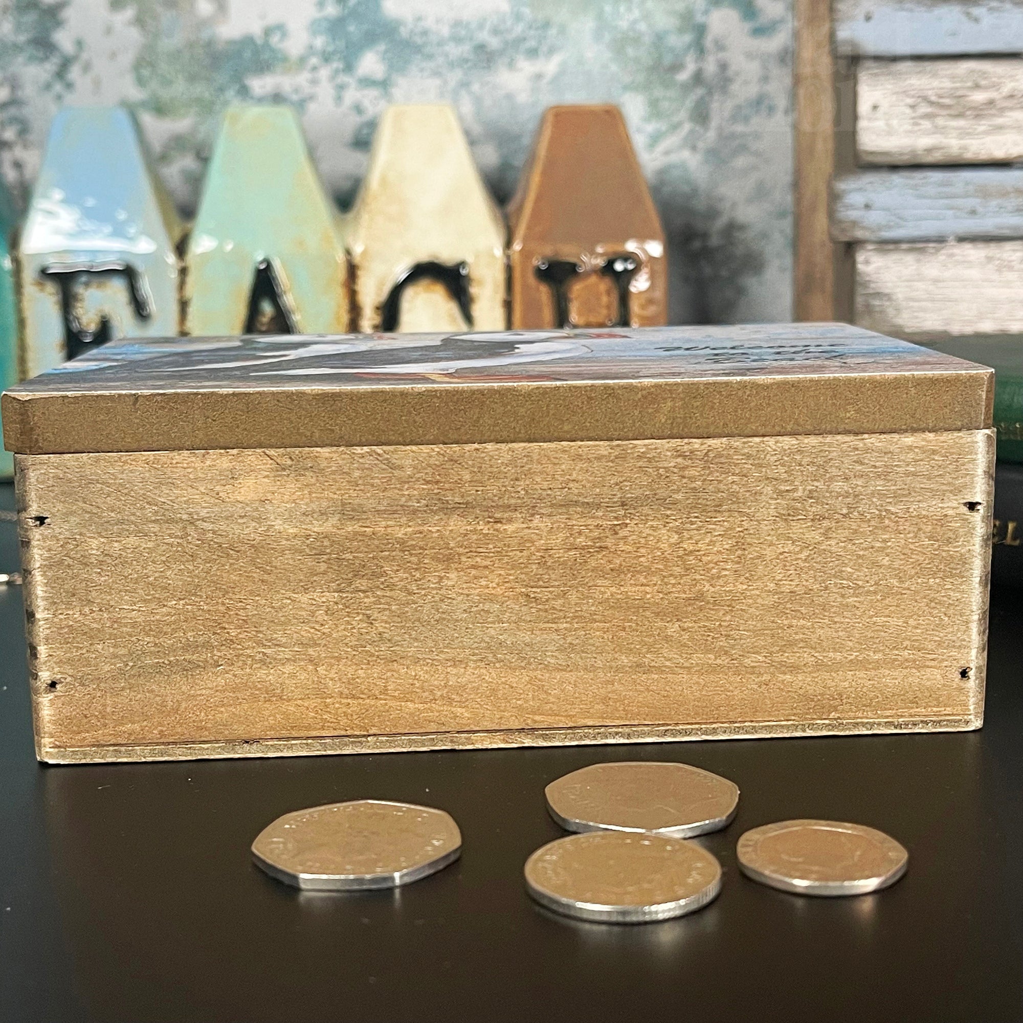Rustic Puffin Trinket Box