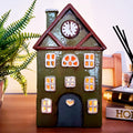 Green Clock Tower House Candle Holder