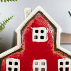 Red Farm House Candle Holder
