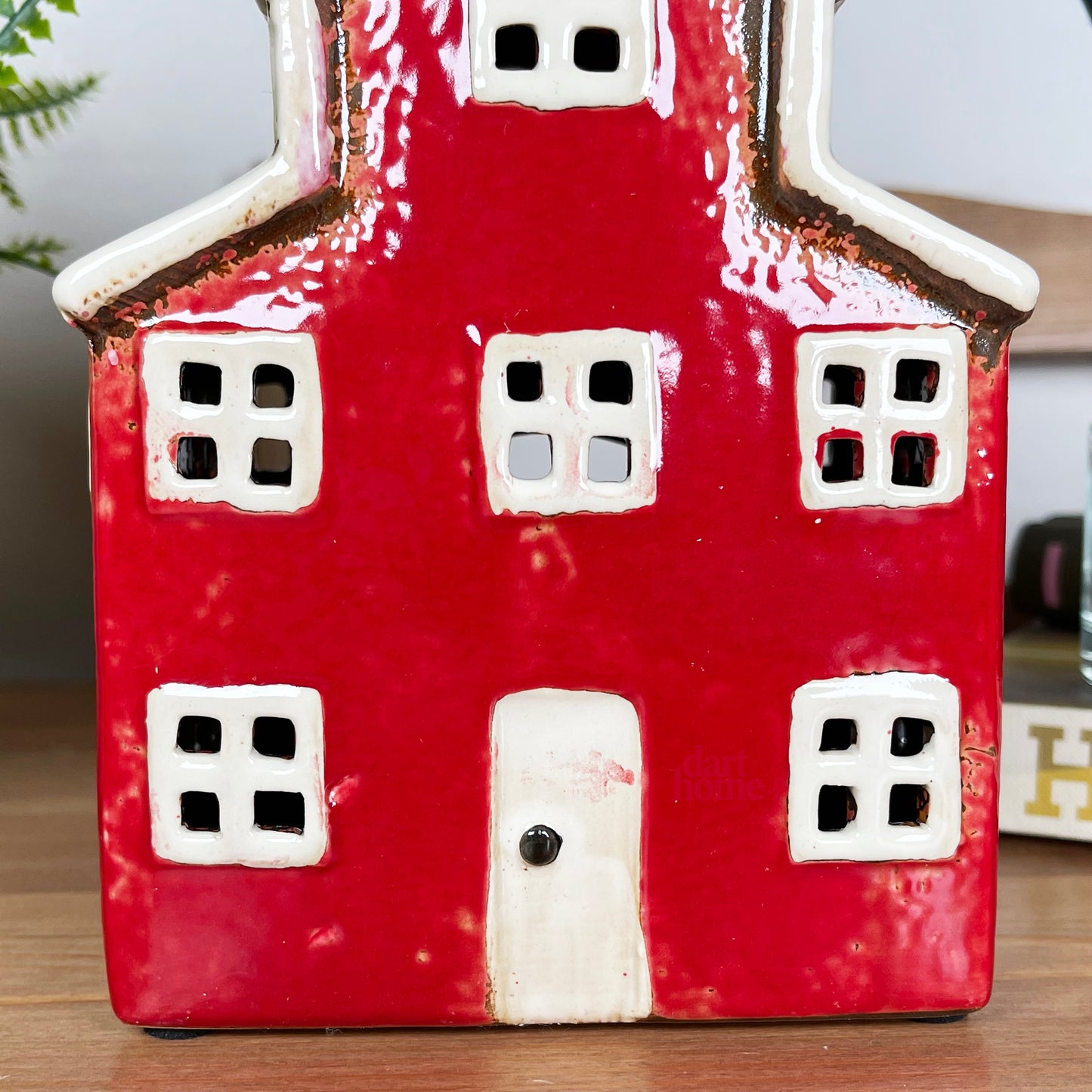 Red Farm House Candle Holder