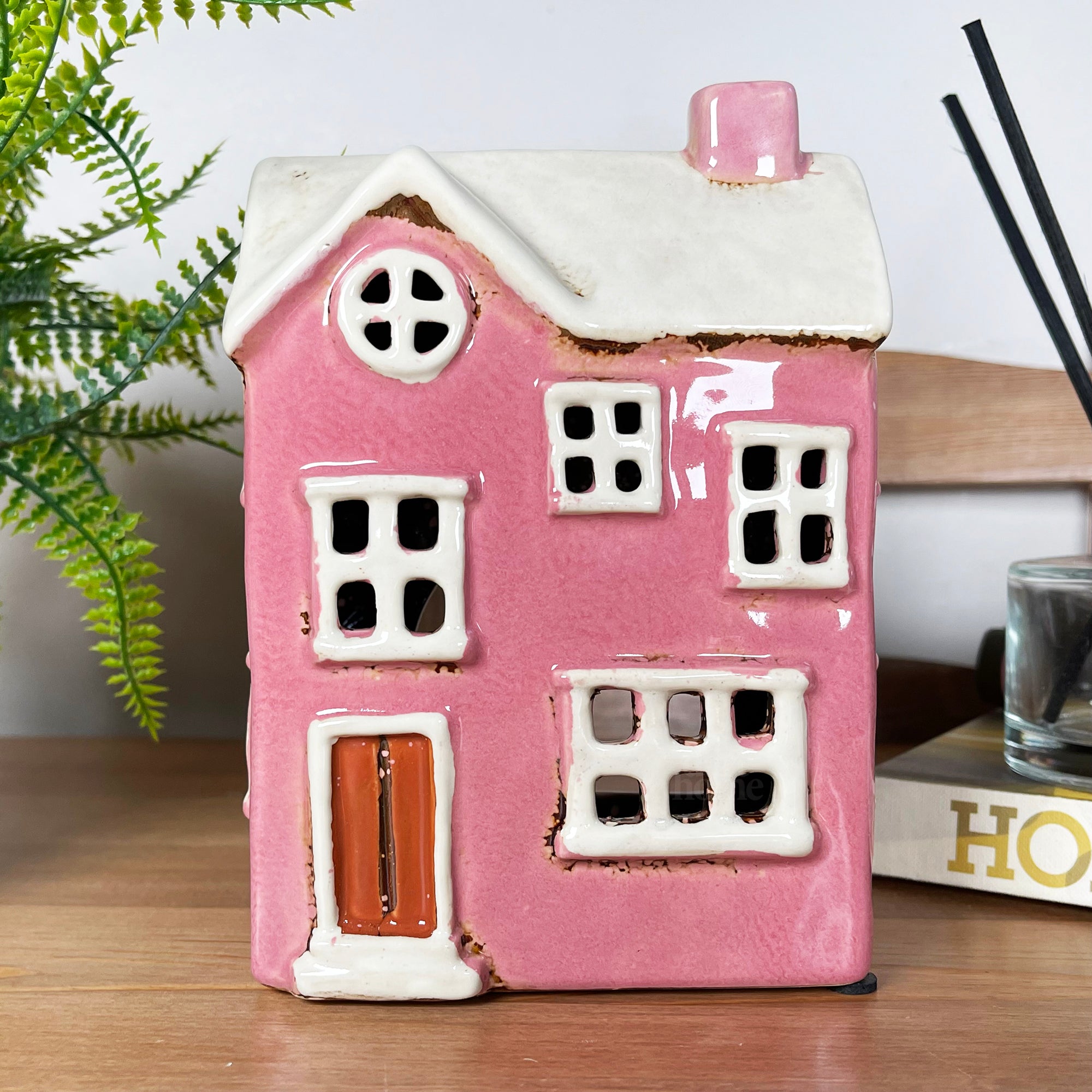 Keramische rosa moderne Hauskerzenlaterne