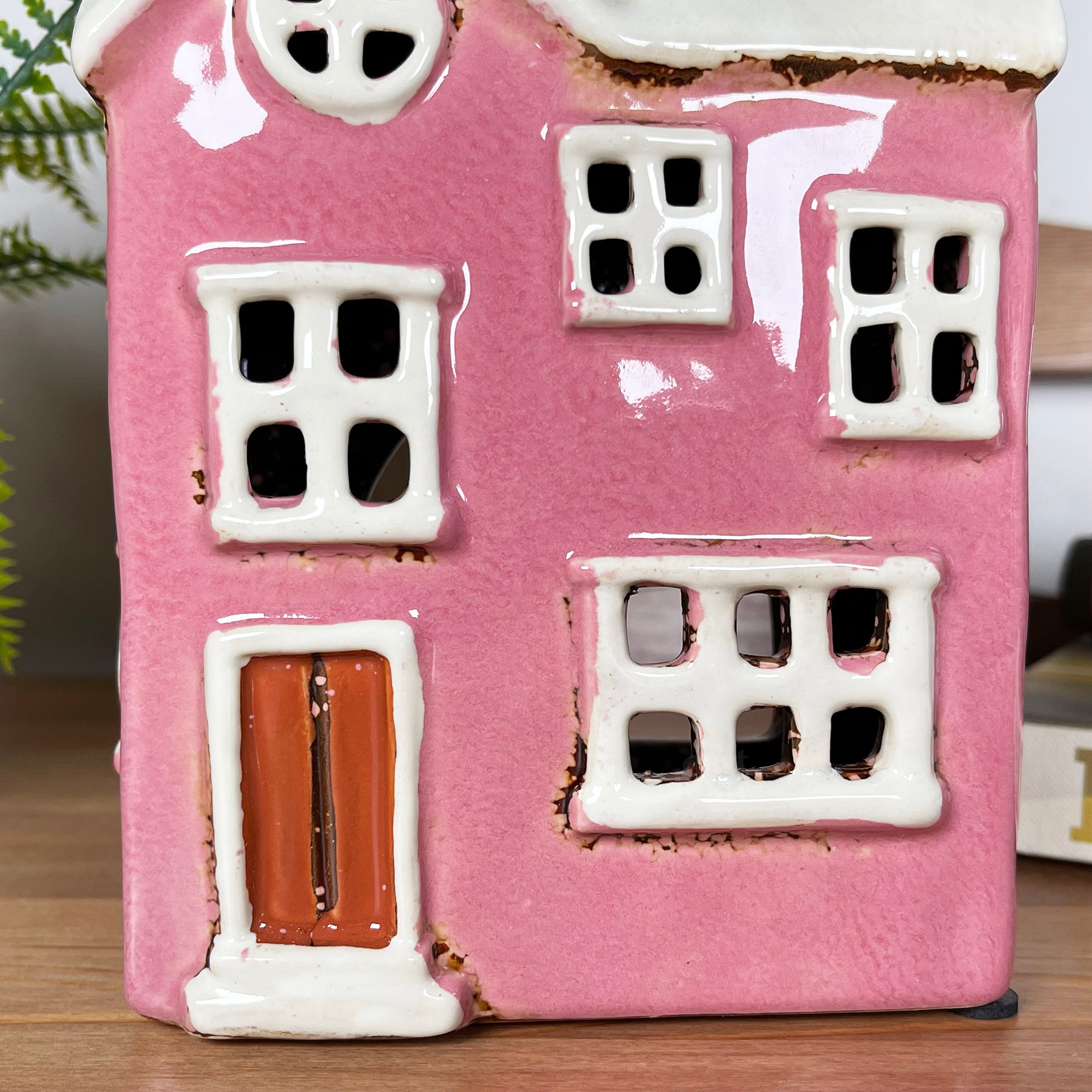Keramische rosa moderne Hauskerzenlaterne