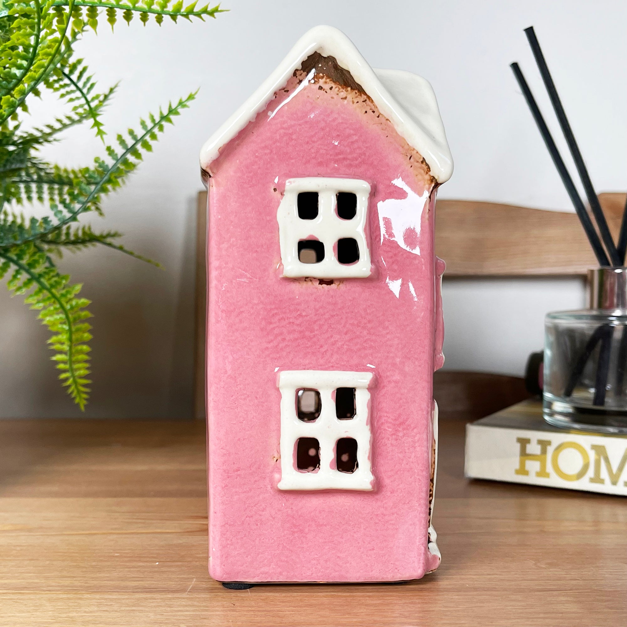 Keramische rosa moderne Hauskerzenlaterne