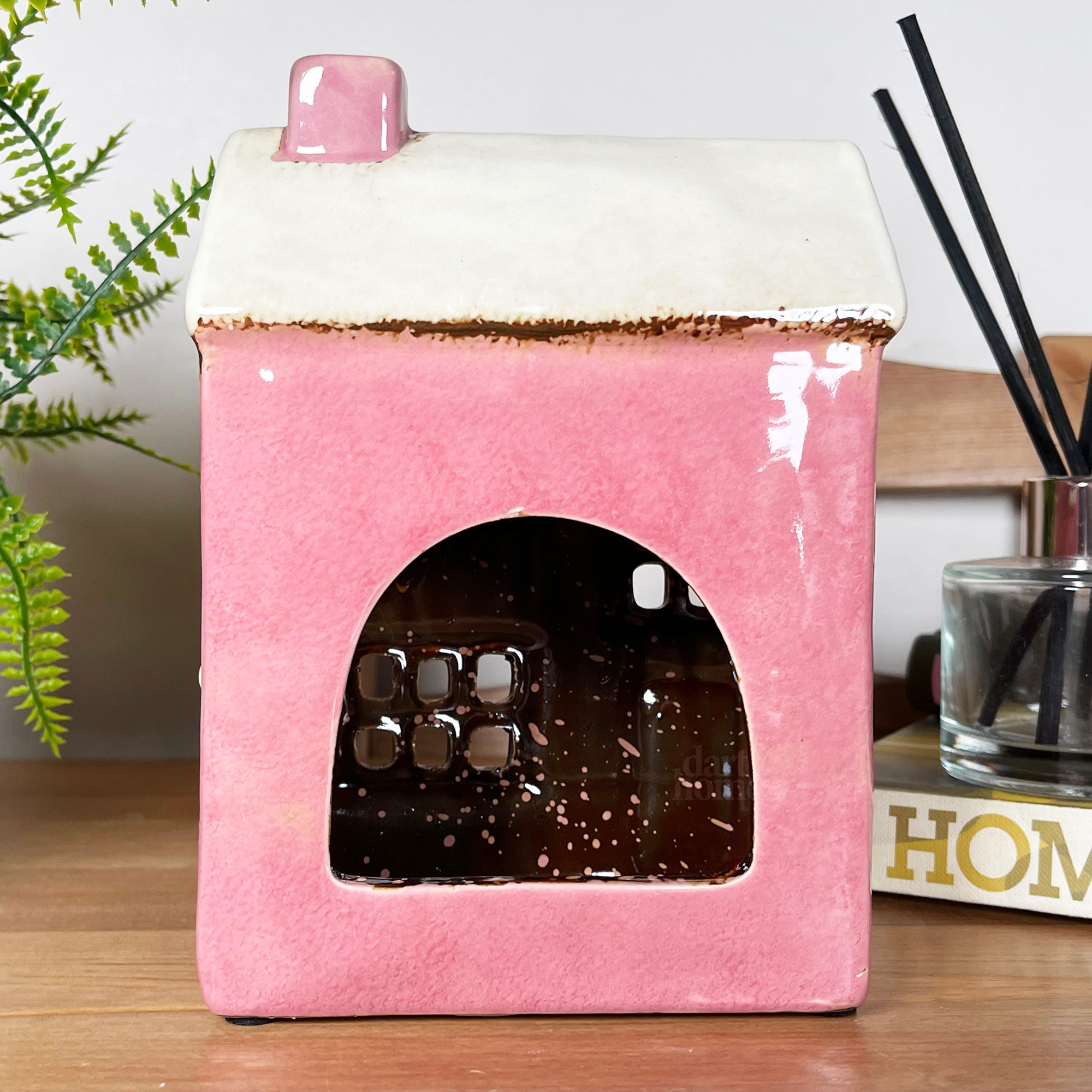 Keramische rosa moderne Hauskerzenlaterne