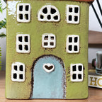 Green Clock Tower House Candle Holder