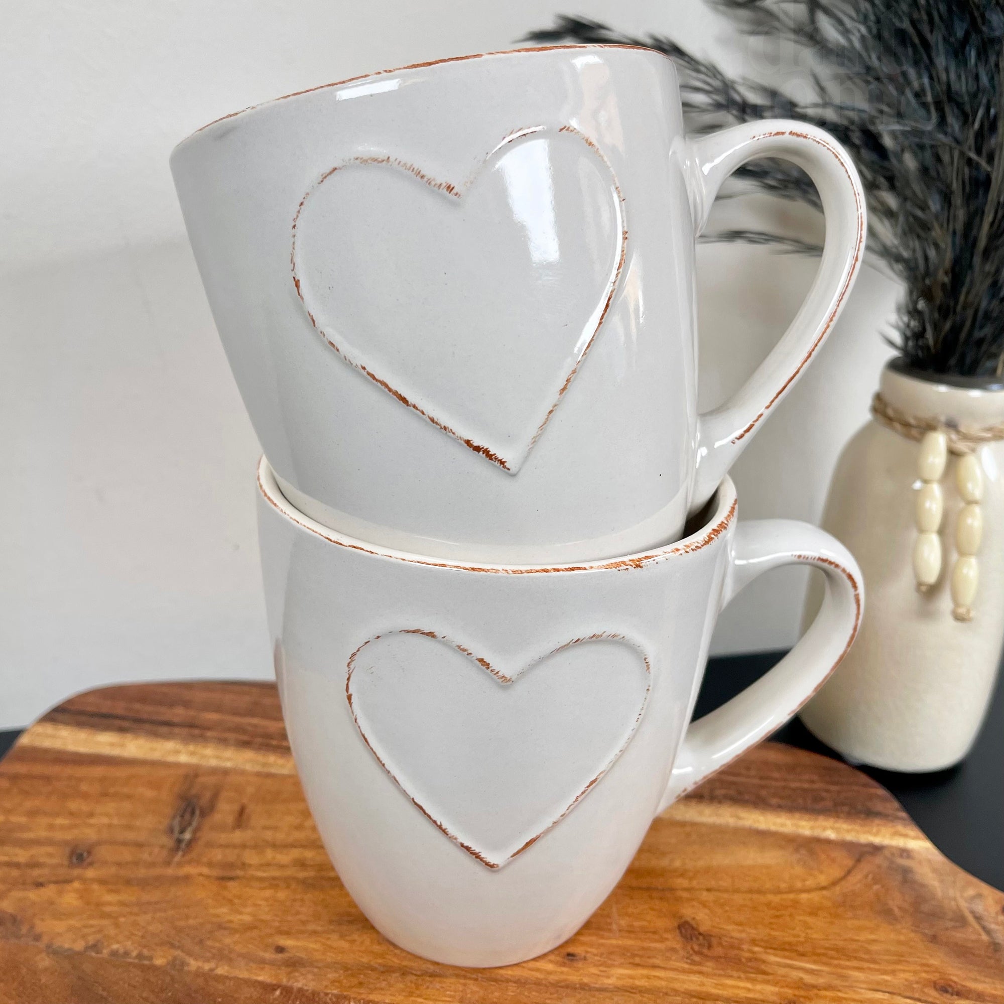 500ml Love Heart Mugs Set Of 2