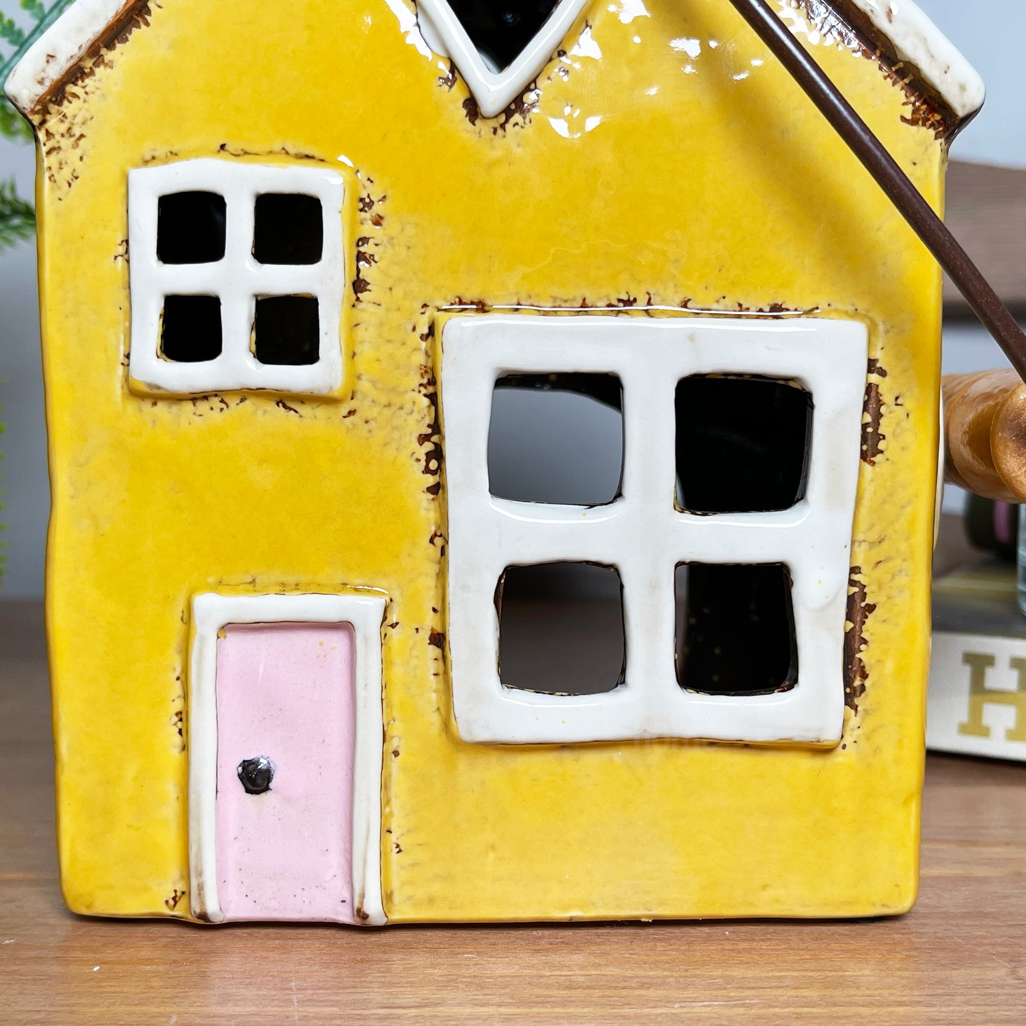 Ceramic Yellow House Hanging Lantern