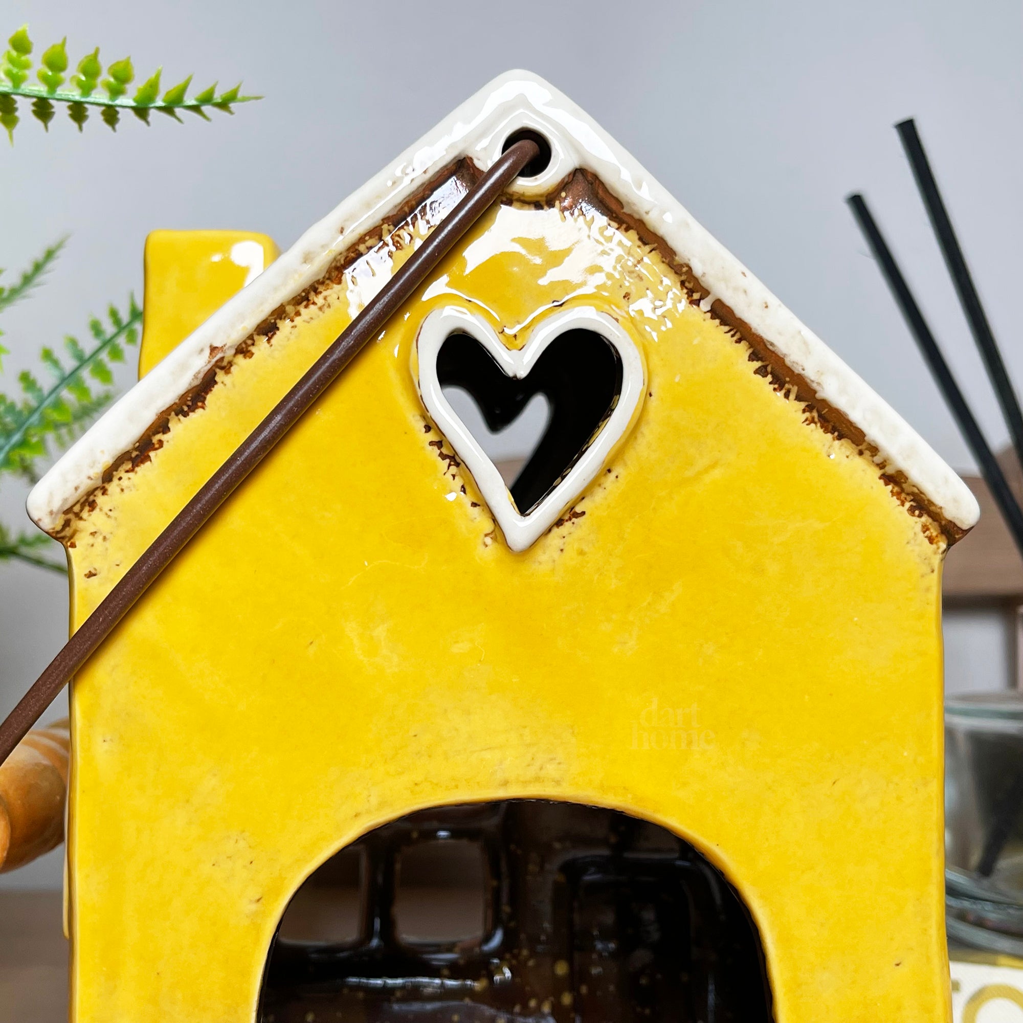 Ceramic Yellow House Hanging Lantern