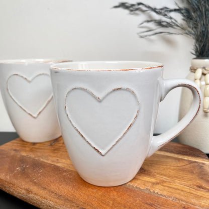 500ml Love Heart Mugs Set Of 2