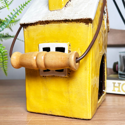 Ceramic Yellow House Hanging Lantern