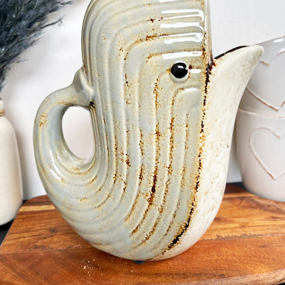 Grey Ceramic Whale Jug