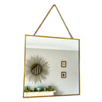 Goldfarbener quadratischer Hängespiegel 20 cm